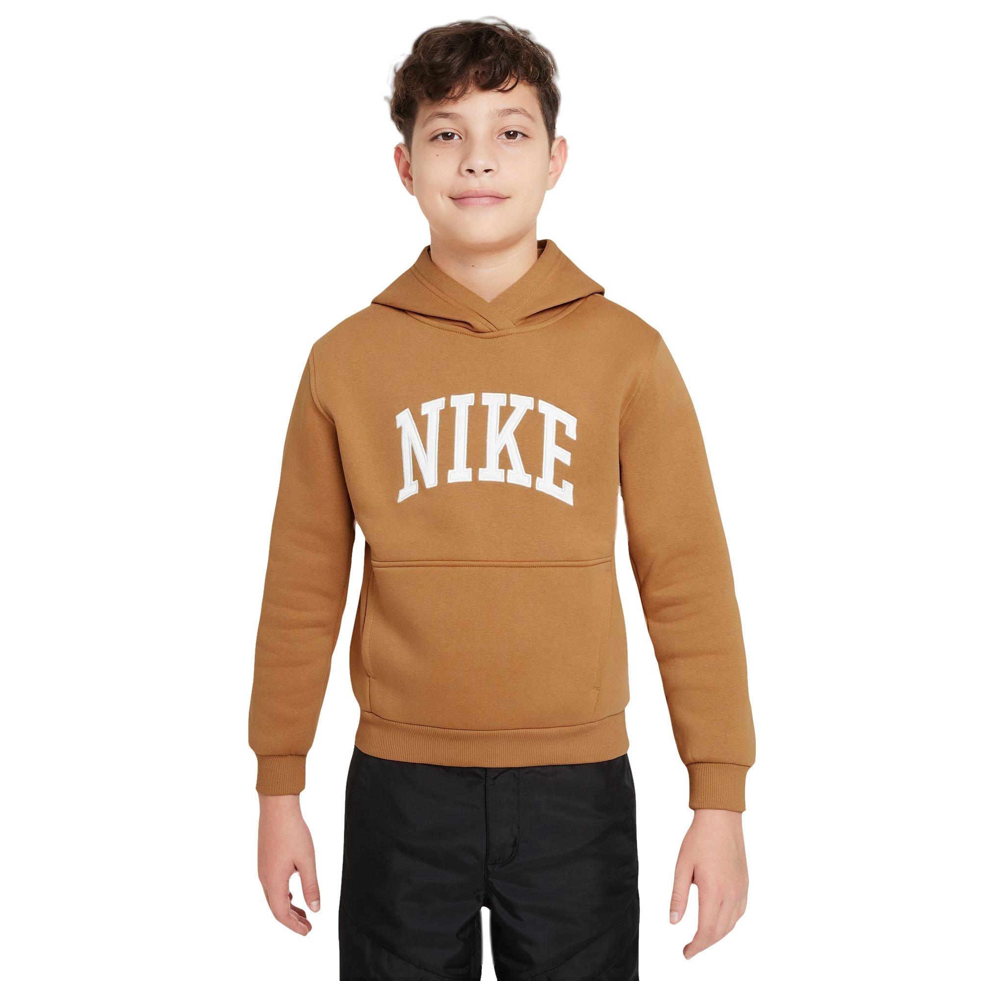 Nike Club Fleece HBR Big Boys Flax Hoodie